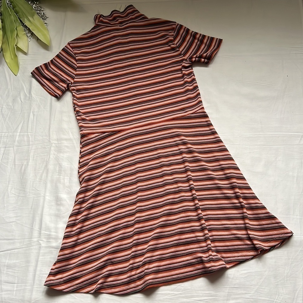 ⭐️nwt Streetwear Society Strype Hype Flare Short Sleeve Dress⭐️ - Picture 4 of 5